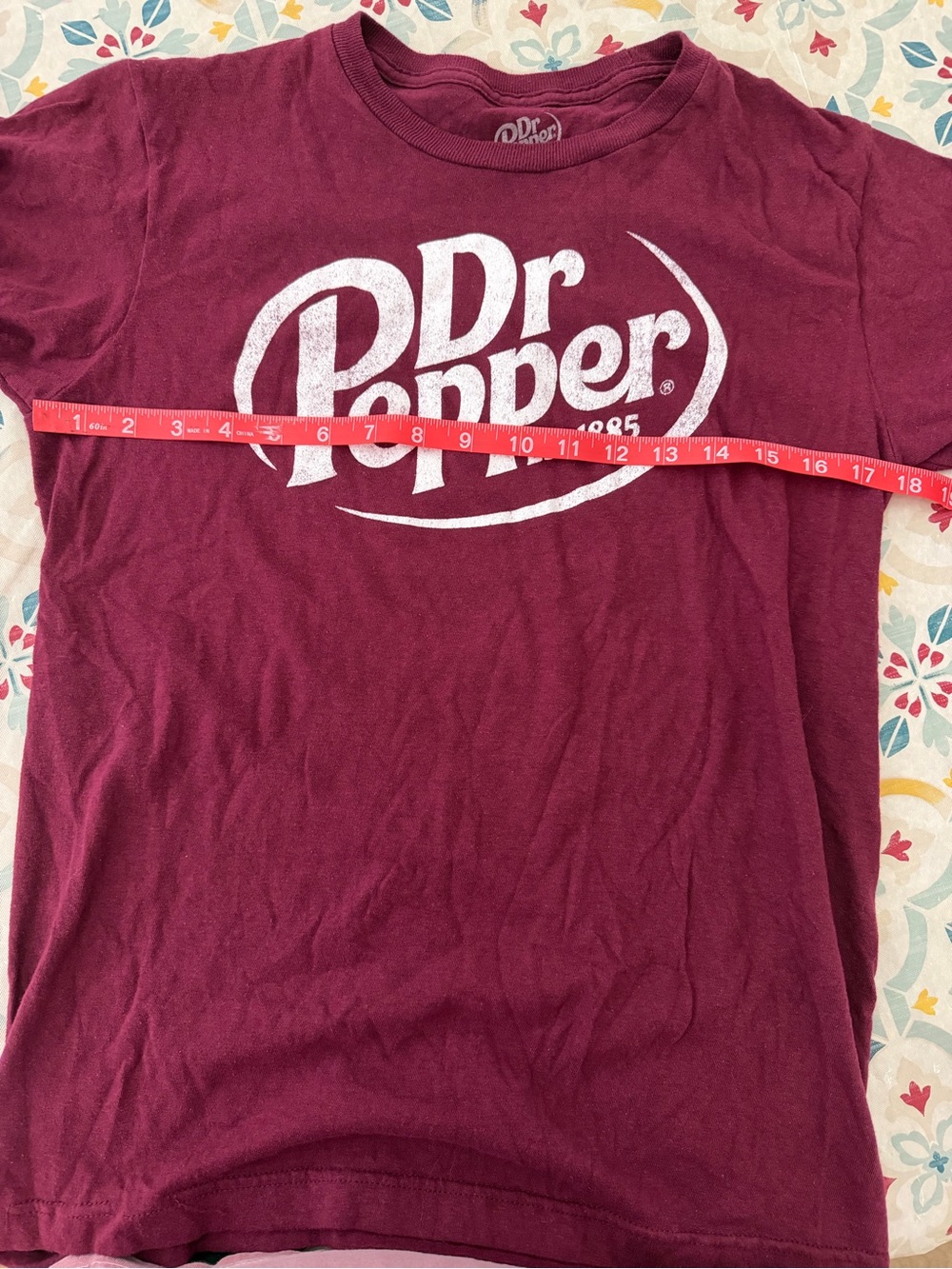 Dr Pepper Burgundy Graphic Logo Tee Size Small - Picture 5 of 6